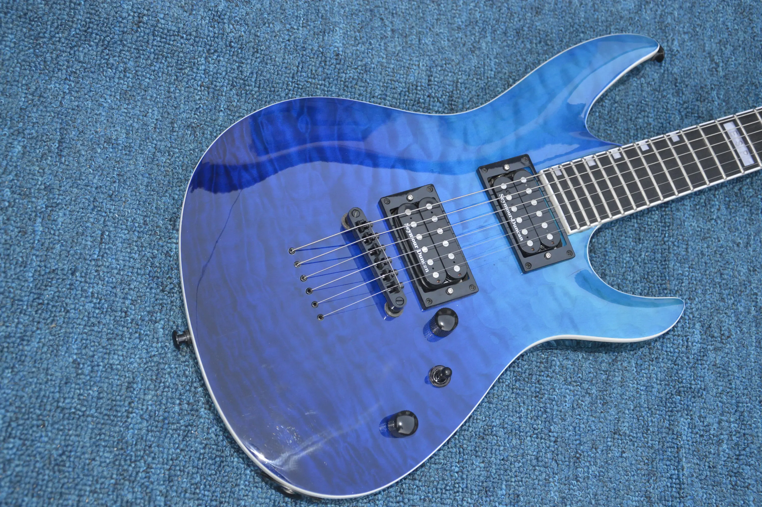 

China Custom Shop Blue 6 String Electric Guitar Mahogany Body For Sale Free Shipping