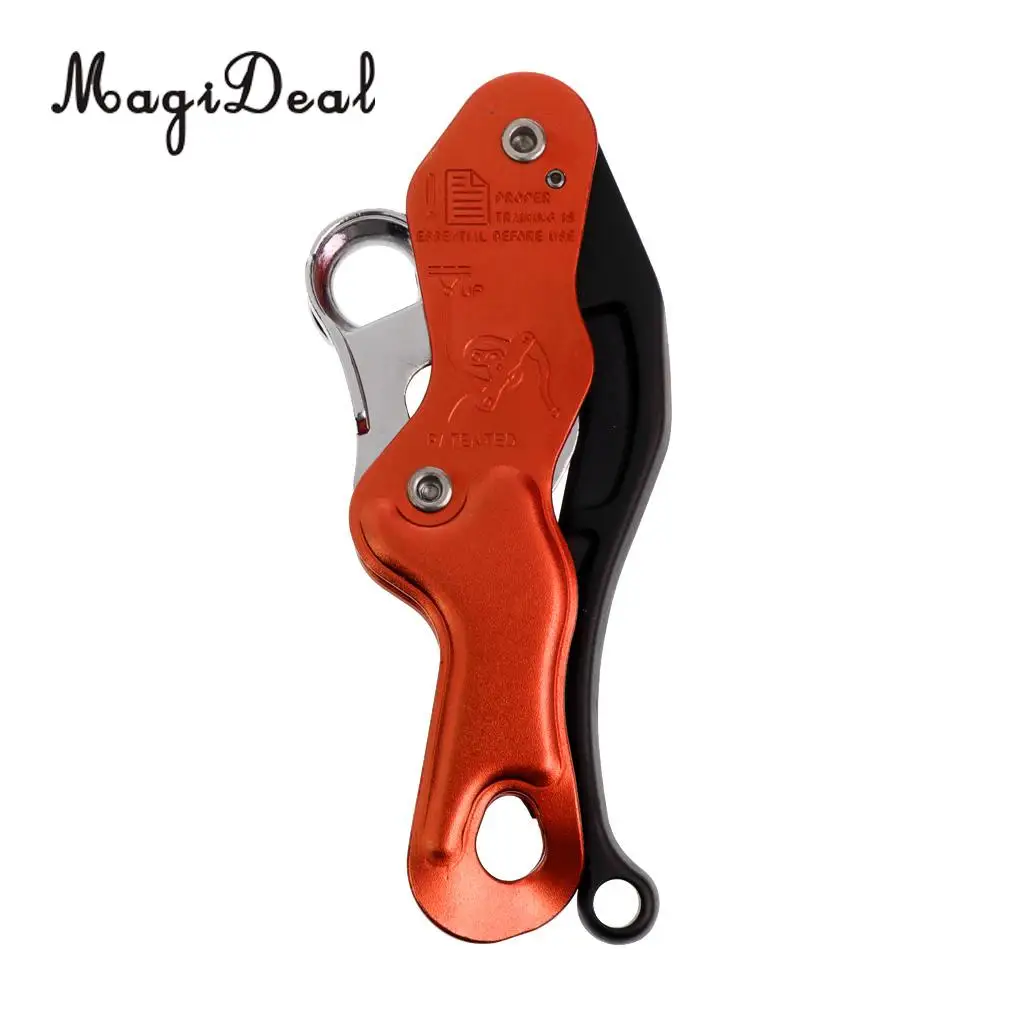 Outdoor Strong Durable Self Braking Double Stop Descender + 8-13mm Rope Access Right Hand Ascender Rock Climbing Equipment