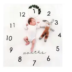 Для новорожденных хлопок одеяло часы моделирование новорожденных Фото Опора обертывания письмо фон ткань ковры 100*100 см