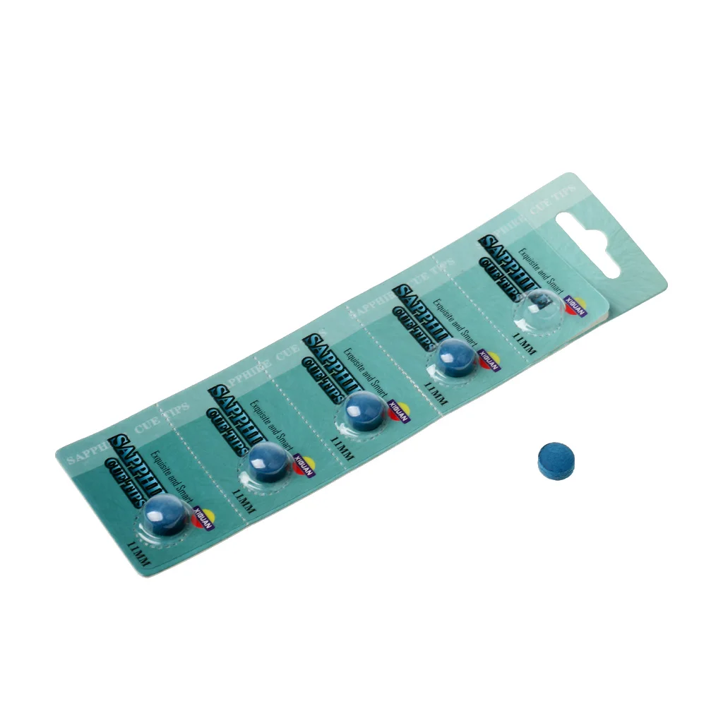 5 Pieces 10mm/0.39inch Blue Diamond Leather Glue-on Snooker Pool Billiard Cue Tips for Indoor Games Snooker Billiard Accessories
