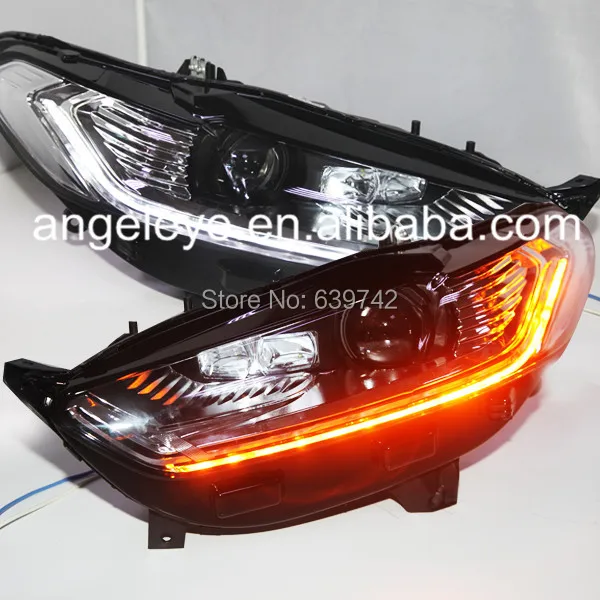 

For FORD Fusion Titanium for Mondeo LED Head Lamps Projector Lens LED Light High Beam 2014 year Doble Color SY