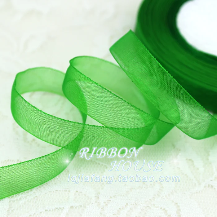 45meters/lot (50 yards/roll)1/2''(12mm) Organza ribbons white gift wrapping decoration Christmas ribbons Sewing Fabric Hand DIY