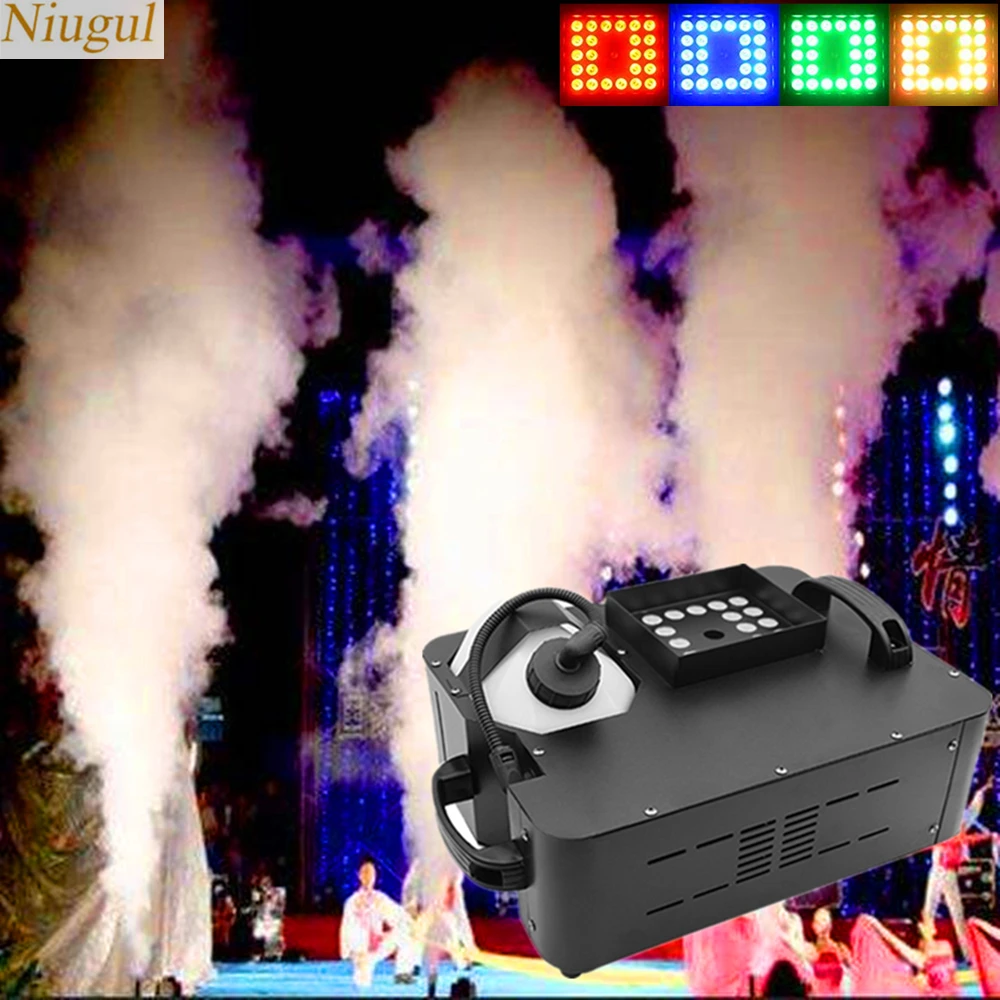 

1500W Fog Machine DMX512 Smoke Machine With RGB 3IN1 24X9W LED Lights Professional Stage Machine DJ/Bar/Party Vertical Fogger