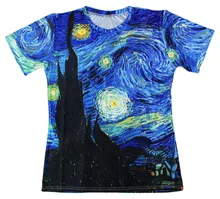 Harajuku t-shirt Men/Women Vincent Van Gogh oil painting Starry Night Print 3d t shirt Unisex Casual short-sleeved S-6XL R1585