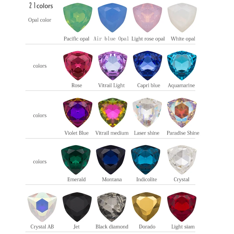 

40Pcs 12mm Trilliant K9 Glass Rhinestones Crystal Point Back Fancy Stones Unique Colors for Clothes Decoration Jewelry Making