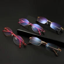 Женские и мужские ультралегкие очки без оправы для чтения, женские и мужские прозрачные линзы, анти-Blu-Ray компьютерные очки, очки для чтения Пресбиопии