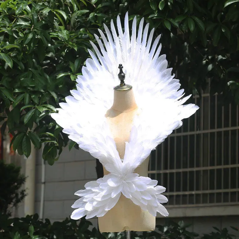 Белое золото перо плечо крыло реквизит Принцесса принцесса косплей перо Крылья