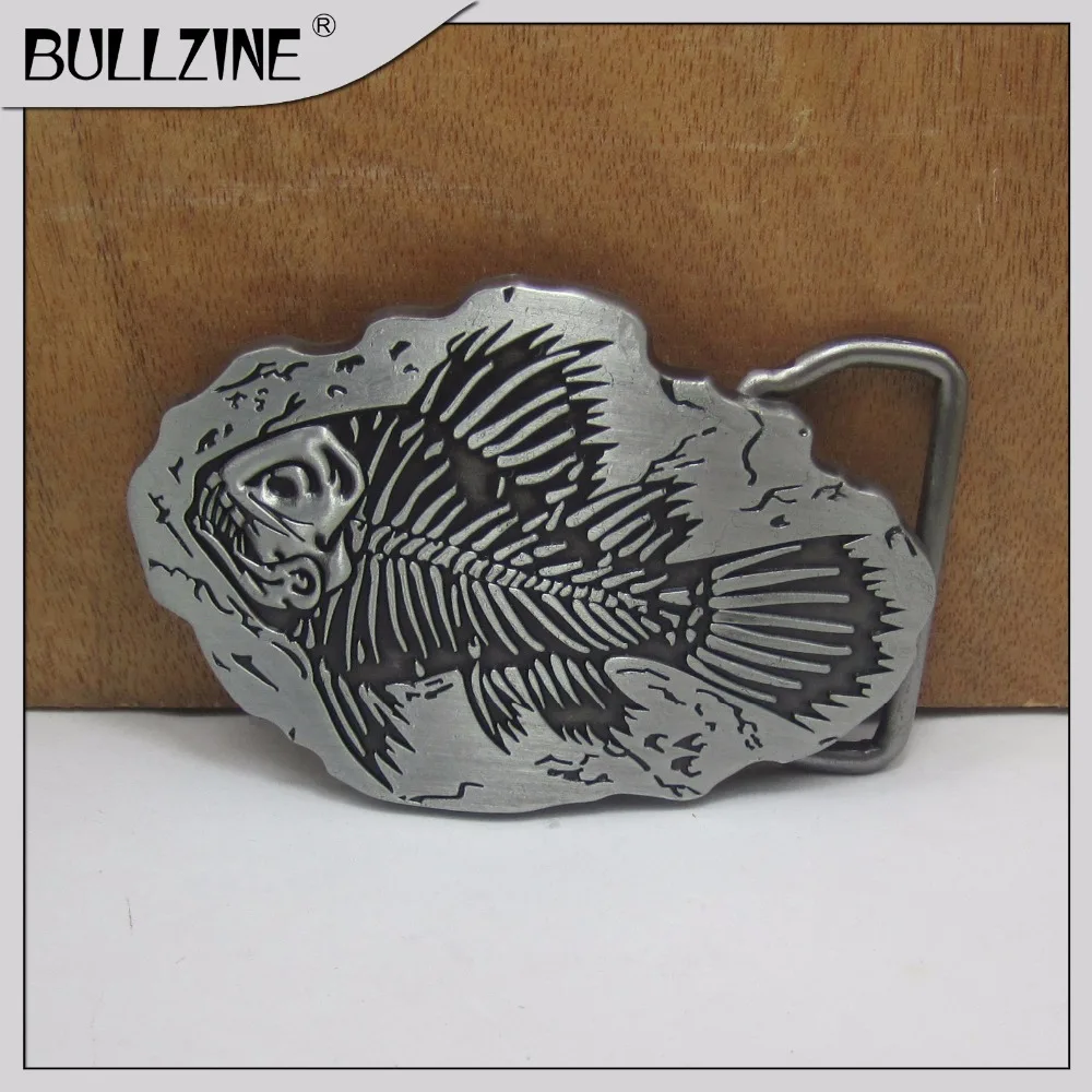 

The Bullzine Fishing belt buckle with pewter finish FP-03123 suitable for 4cm width belt