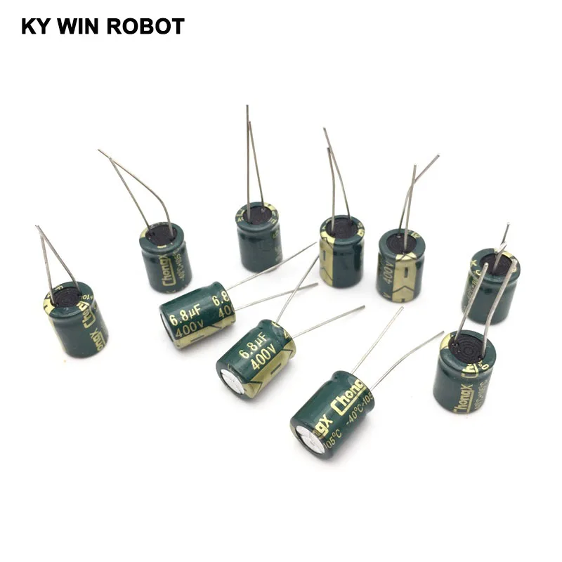 10 шт. 400V 6,8 мкФ 10x13 мм 105C радиальные высокочастотный низкое сопротивление электролитический конденсатор с алюминиевой крышкой, 6,8 мкФ 400V