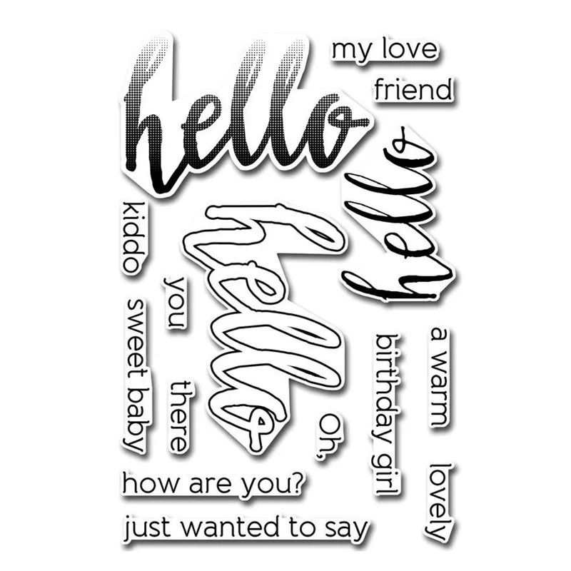 

Hello Letter Metal Cutting Dies and Clear Stamps Scrapbooking New 2019 Die Cuts for Card Making Craft Dies Stitch Troqueles