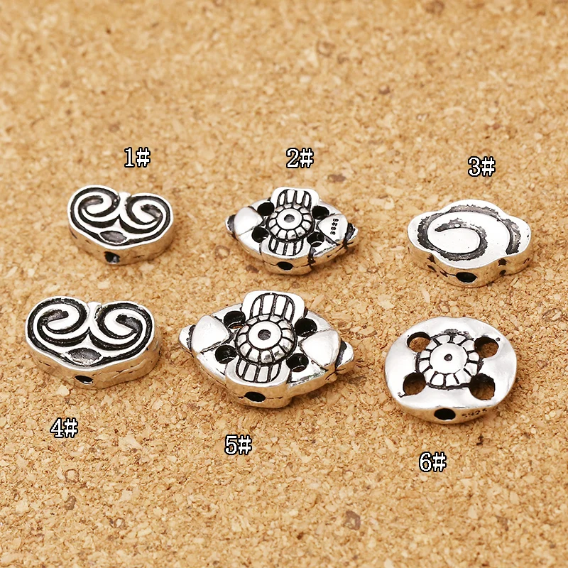 

100% 925 Silver Tibetan Mala's Beads Sterling Lucky Symbol Beads Buddhist Prayer Mala's Amulet Beads