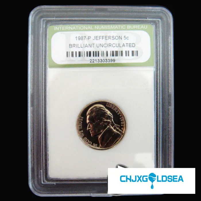 

Jefferson CommemoratiCoin the new American 5 cents coins Edition UNC with original coin box Randomized powder gift collection