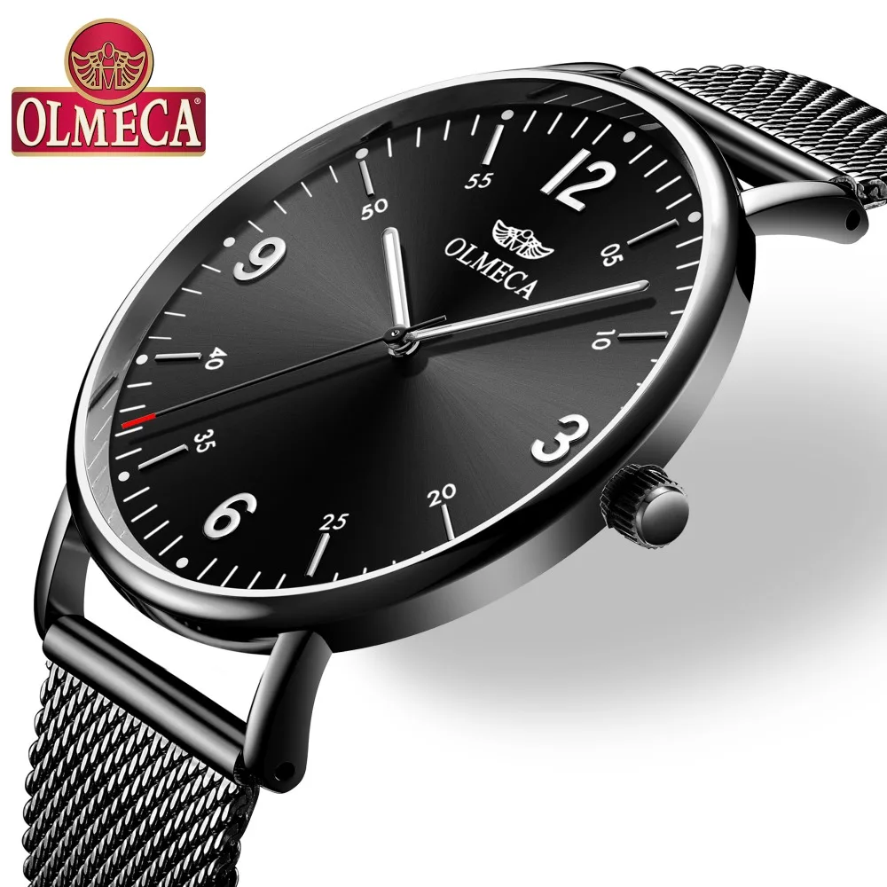 Meilleur OLMECA Horloge Montre De Luxe Reloj Hombre hommes Montres Résistant À L eau Chronographe Mains Lumineuses Montre Bracelet Pour Hommes Saat Montre
