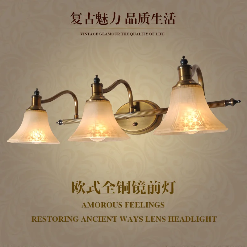 

all copper light bedroom sitting room dining-room bathroom toilet restoring ancient ways makeup mirror lamp, wall lamp