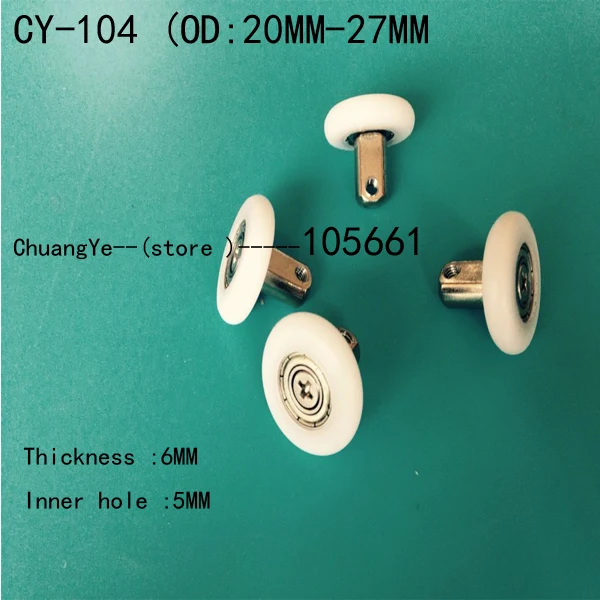 

4pcs 20-27mm Dia Wheels Groove Pulley Thickness 6mm Shower Room Door Roller Runner