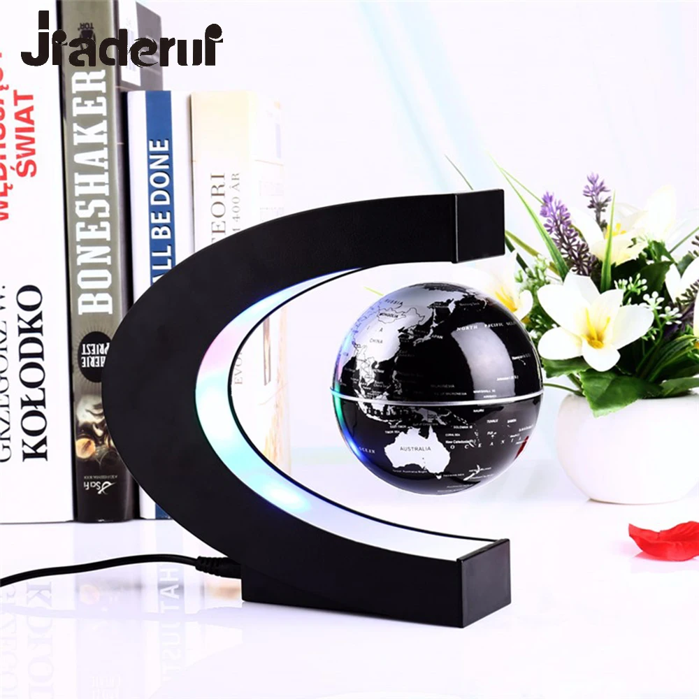 Novelty C Shape LED World Map Floating Globe Levitation Lamp Antigravity Magic/Novel