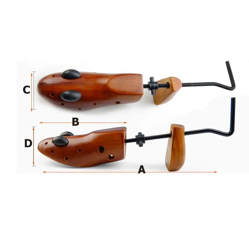 1 шт., унисекс, 2-way, регулируемые деревянные носилки для обуви, расширитель обуви для мужчин, дерево для обуви, для женщин, на высоком каблуке, деревянный держатель для обуви - Цвет: 2pcs  S 34-38 brown