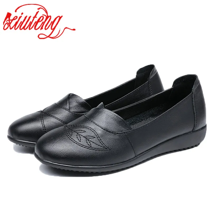 Xiuteng 2018 Vintage Art Handmade Shoes Genuine Leather Flats Women Shoes Shallow Mouth Casual Fashion Women