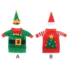 Рождественские винные рождественские вечерние праздничные украшения для обеденного стола крышка бутылки комплект вина декоративная крышка набор год