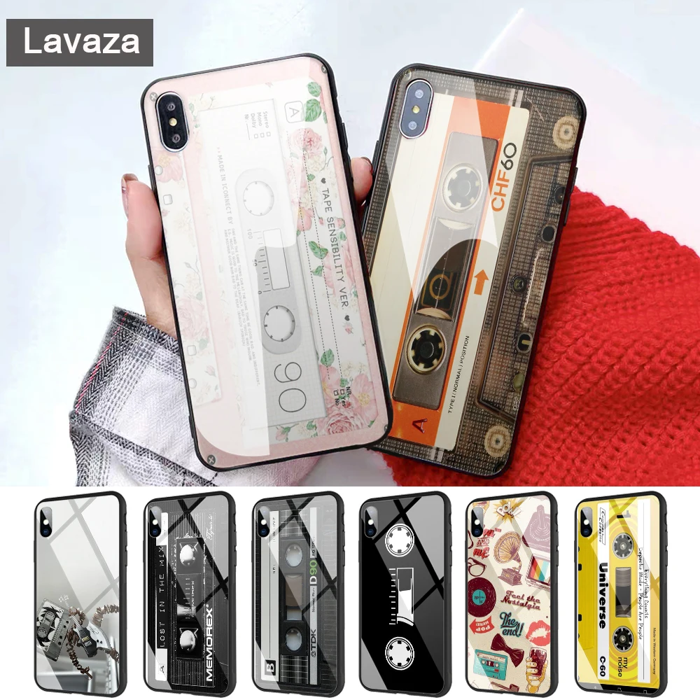 

Lavaza RETRO CLASSIC CASSETTE Unique Glass Phone Case for Apple iPhone 11 Pro XR X XS Max 6 6S 7 8 Plus 5 5S SE