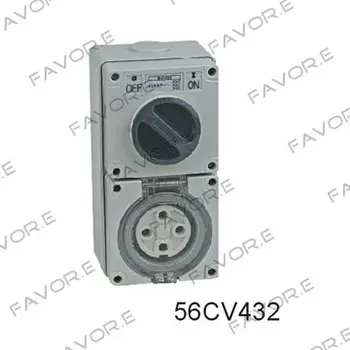 

*32A three phase 4 round pin combination switch & socket 56CV432