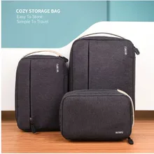 WIWU портативный жесткий диск Корпус водостойкость нейлон сумка для наушников корпус power Bank наушники с USB кабель Exteral хранение