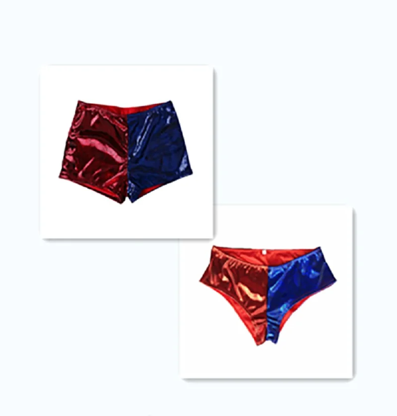 Отряд самоубийц Косплей Харли Квинн шорты брюки красный синий аксессуары для косплея