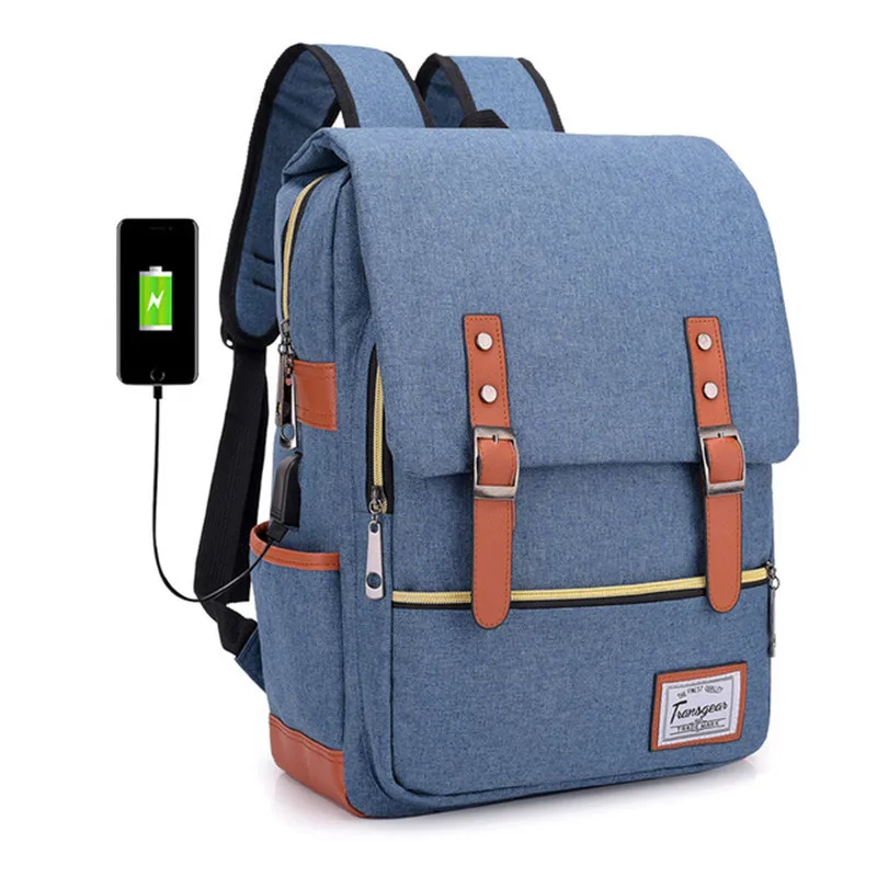 

USB School Backpack Student Backpack For Laptop Preppy Style Notebook Backbag Travel Daypacks Unisex Rucksack mochila gift