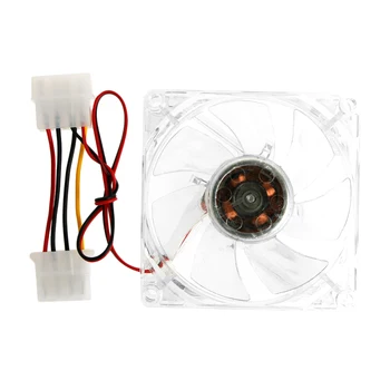 

Clear 4-LED Blue Neon Light 80mm 12V 0.18A PC Computer Case Cooling Fan 8025