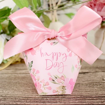 

10pcs Free shipping Beautiful candy boxes Bowknot gift box packaging Creative wedding supplies Flower animal Candy paper box