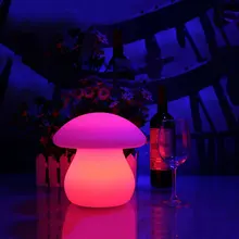 Creative Mushroom LED Night Light Rechargeable 16 Colors Dimmable RGB Remote Control LED Lamp Outdoor Garden Bar LED Desk Light usb rechargeable rgb egg led night light outdoor desk multicolor pub club ktv atmosphere lamp light with remote controller