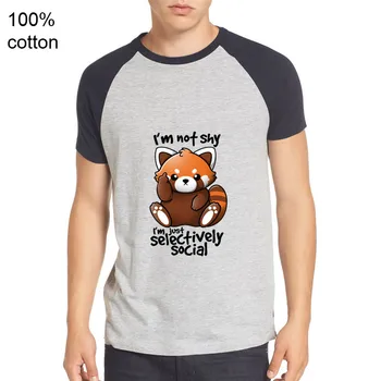 

Fashion Custom Shy red panda men T shirts 2019 summer men Funny 100% Cotton Male T-shirts Cute panda short sleeve Tee shirts
