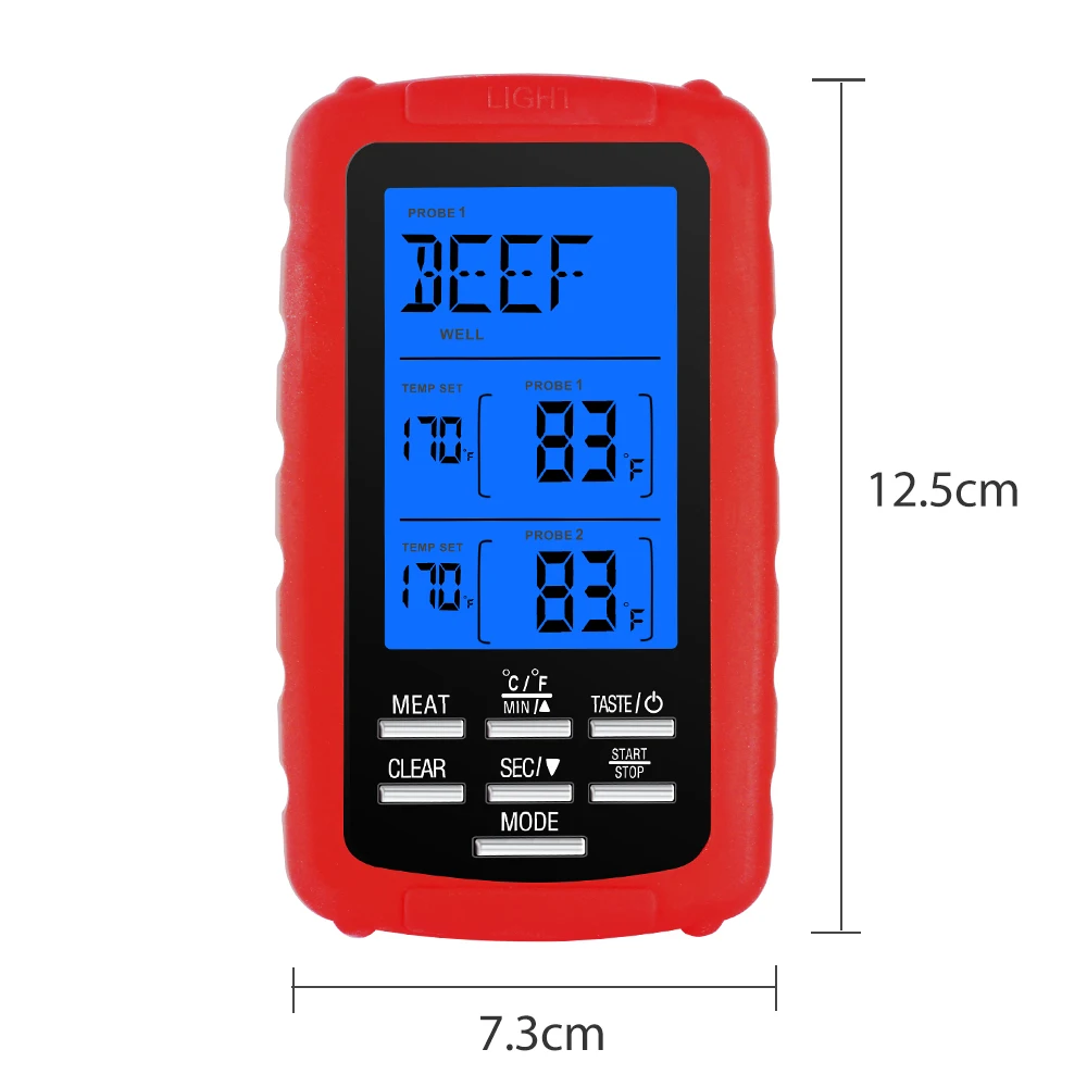 Термопро TP-20 дистанционный беспроводной цифровой Кук Барбекю курильщик печь термометр для домашнего использования Зонд из нержавеющей стали большой экран с таймером