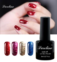 Saroline Soak off Gel Long Lasting Glitter Unique Peacock Design for Decorations with Micro Diamond UV Gel Nail Polish