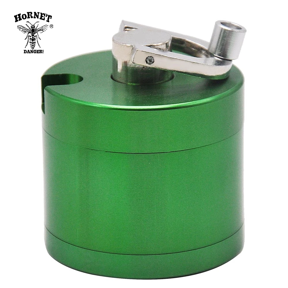 

HORNET Metal Smoking Smoking Grinder 56MM 3 Piece Zinc Alloy Tobacco Smoking Crusher Hand Crank Muller Smoke Pollinator Grinders