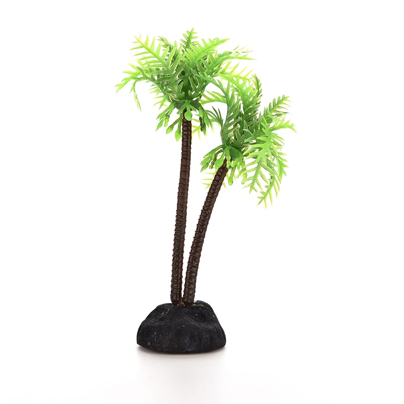 1Pcs Plastic Aquarium Coconut Trees Fish Tank Plants Ornament Decoration Newin Decorations from