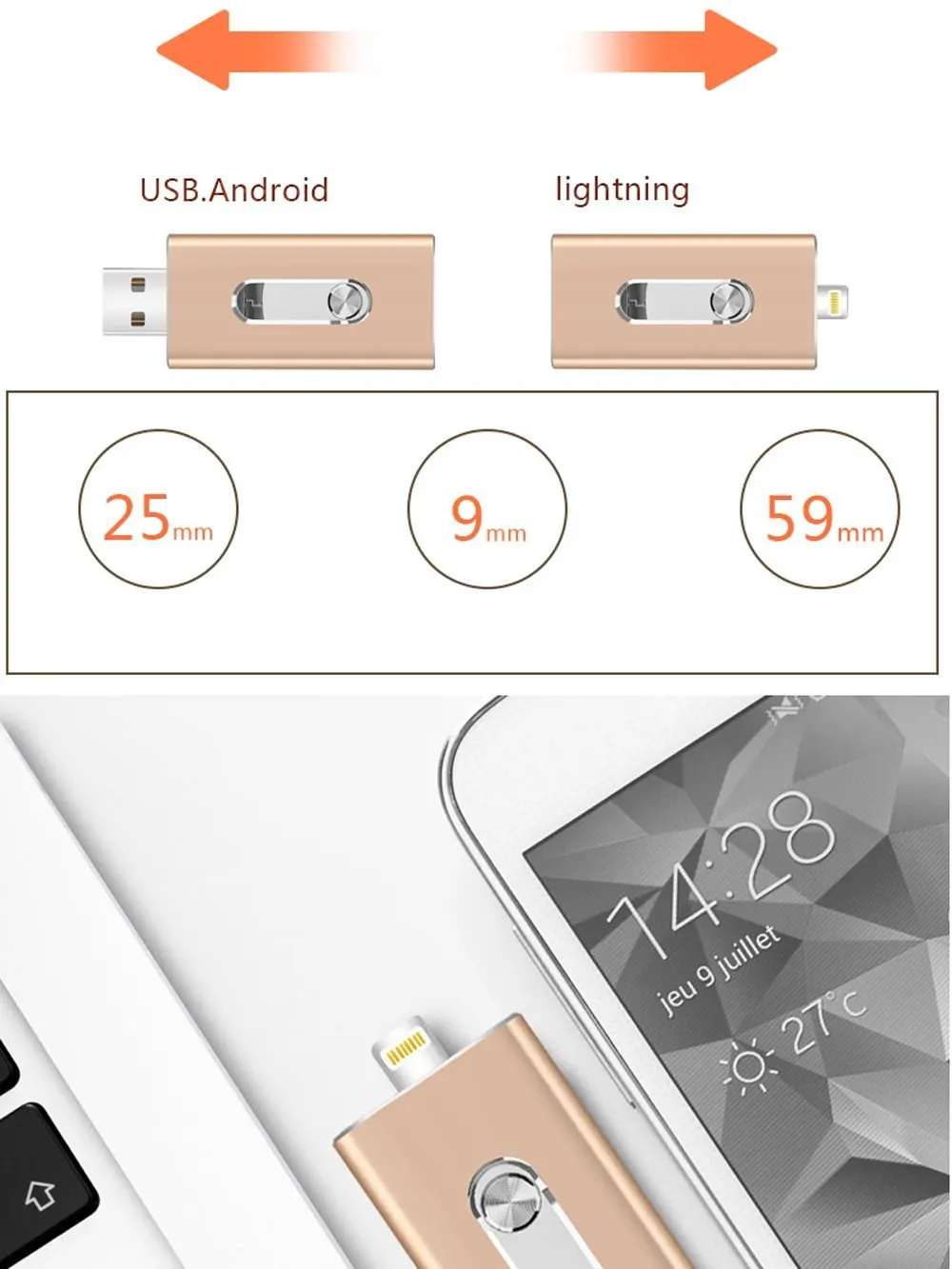 Usb флэш-накопитель для iPhone флеш-накопитель Флешка 3-в-1 Освещение USB флэш-память 3,0 зашифрованный флеш-накопитель 256 ГБ Usb ключ