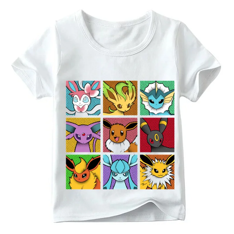 Pokemon Go Pop Eeveelutions Design Children T shirt Boys and Girls Summer White Tops Kids Casual T-shirt,HKP5091 Pokemon Go Pop Eeveelutions Design Children T shirt Boys and Girls Summer White Tops Kids Casual T-shirt,HKP5091