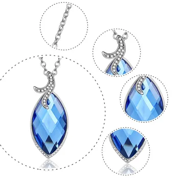 

Simple alloy large rhinestone sapphire earrings necklace jewelry set