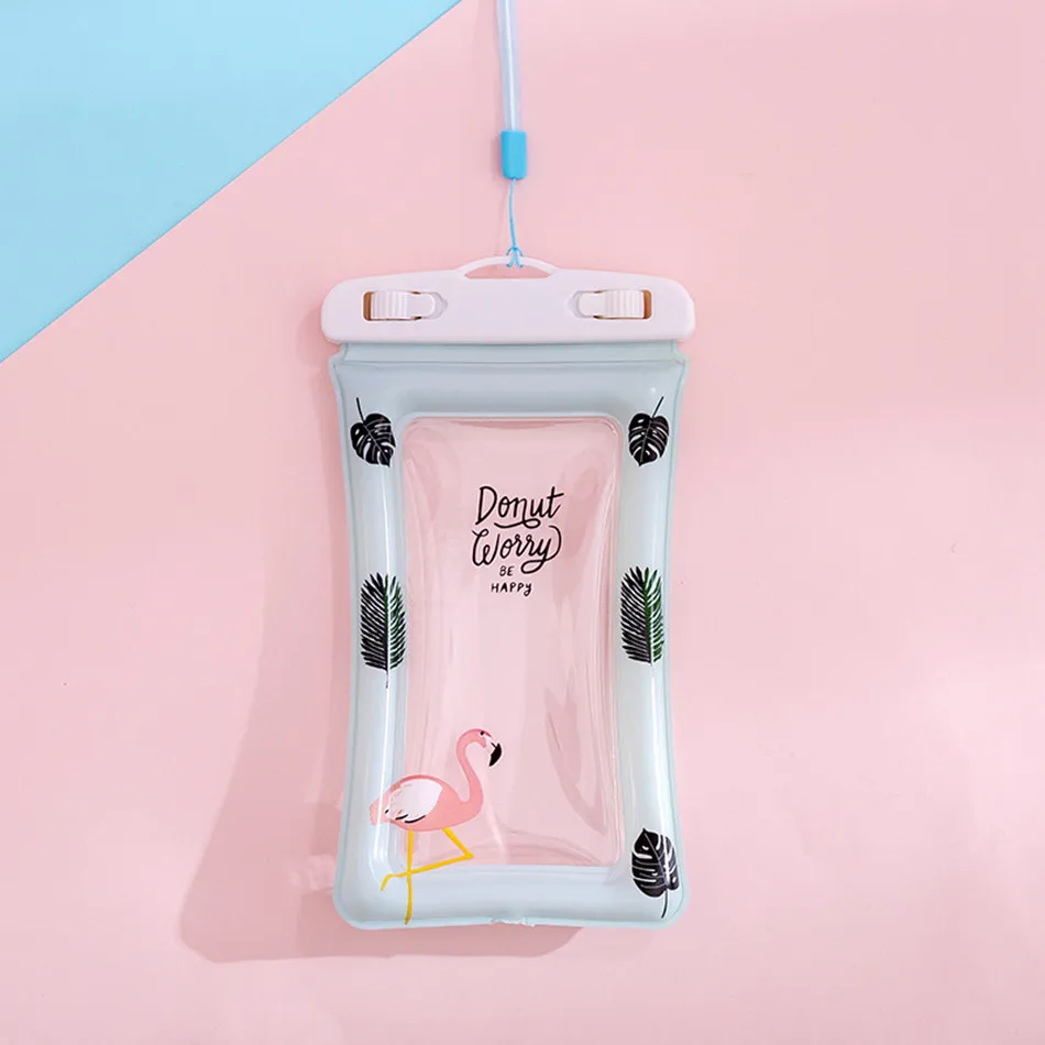

Fashion Animal Flamingo IPhone Waterproof Pouch Bag PVC Cell Purse Lanyard Women Wallet Card Holder Storage Travel Accessories