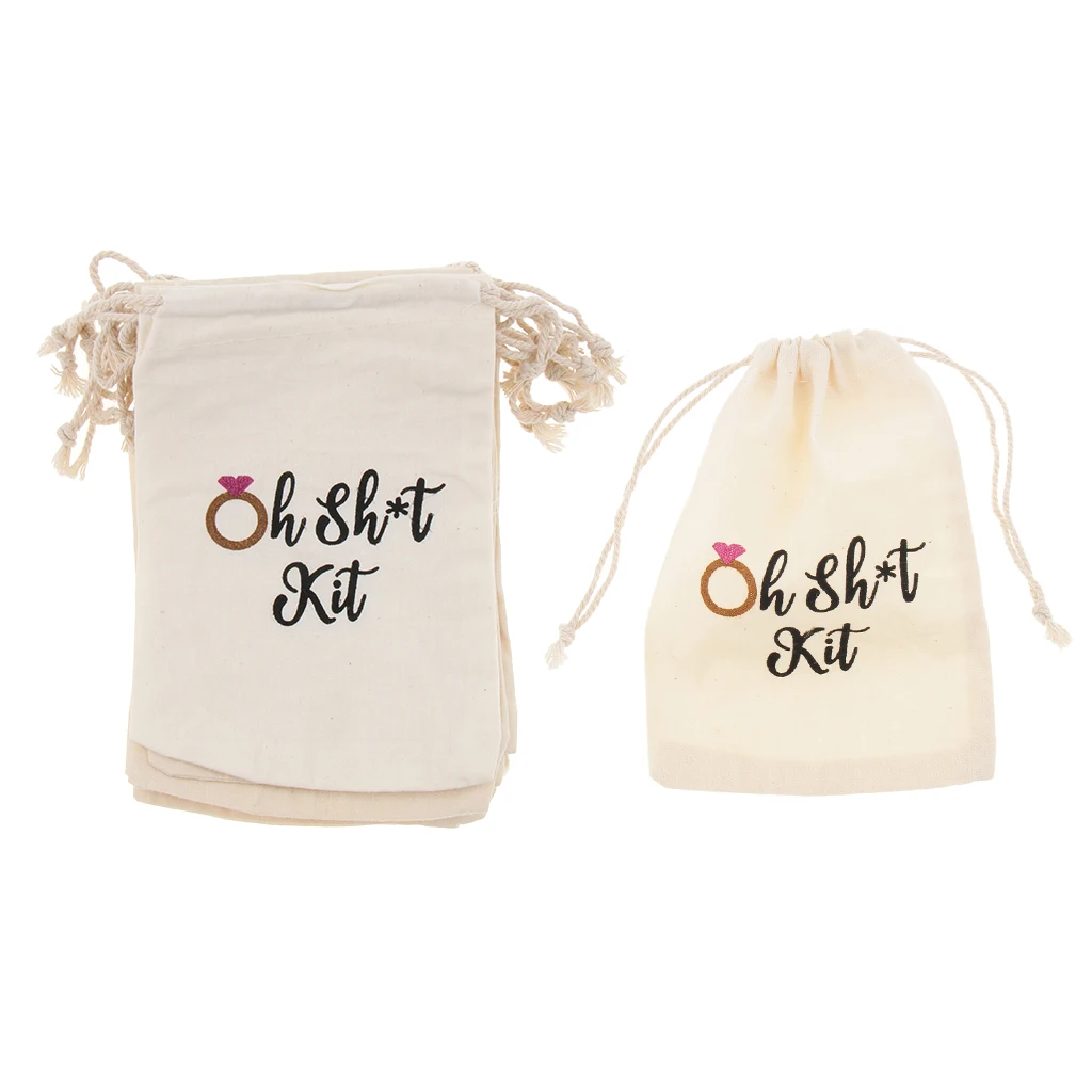 10pcs Drawstring Cotton Linen Bags Gifts Bags Pouches Wedding Party Gift Jewelery Candy Bags-Oh Shit Kit