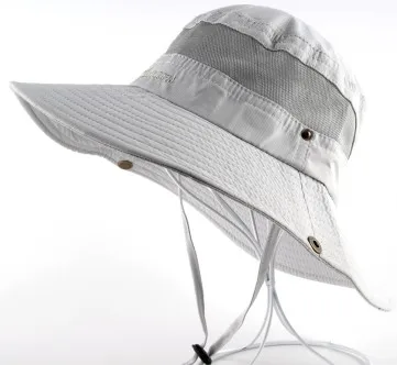 Мужская Летняя Панама Bob для рыбалки на открытом воздухе широкая шляпа Кепка для защиты от ультрафиолета мужские походные шляпы уличные шляпы для мужчина - Цвет: Light gray