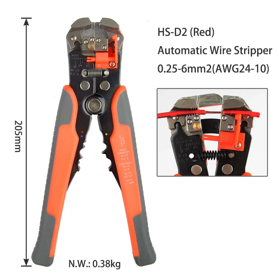 IWISS HSC8 6-4A храповый обжимной плоскогубцы ручные обжимные инструменты Диапазон обжима 0,25-мм2(24-10 AWG - Цвет: HS-D2-Orange
