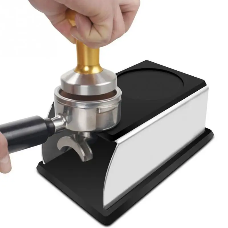 

Durable Temper Stainless Steel Silicone Espresso Coffee Tamper Stand Barista Tool Tamping Holder Rack Shelf Coffee Machine Tool
