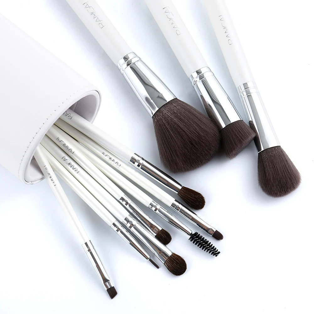 10-Piece Makeup Brush Set | Professional Storage Organizer | High-Quality Synthetic Hair | Cylinder Brush Holder - Image 4