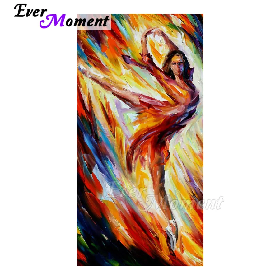 

Ever Moment Diamond Painting Ballet Dancer Full Square Drill Rhinestone Diamond Embroidery Decoration For Home Mosaic 3F1328