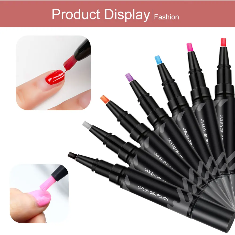 LKE 3 Step Nail Gel Art Semi Permanent UV Hybrid Nail Gel Polish Nail Varnish Brush Pen Soak Off 10 seconds fast drying