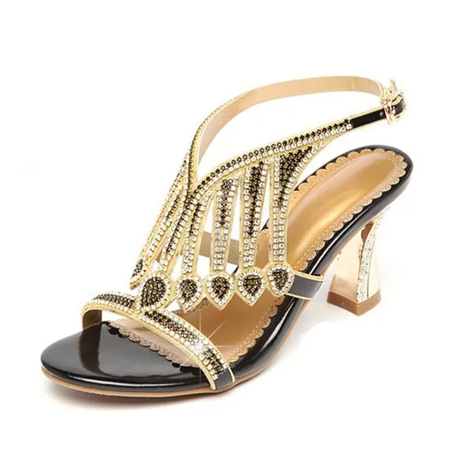 gold rhinestone wedding shoes