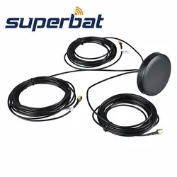 Superbat бренд Круглый gps/Wifi/GSM антенны 3 в 1 Комбинированный антенна усилитель SMA Разъемы штекер 5 м кабель черный