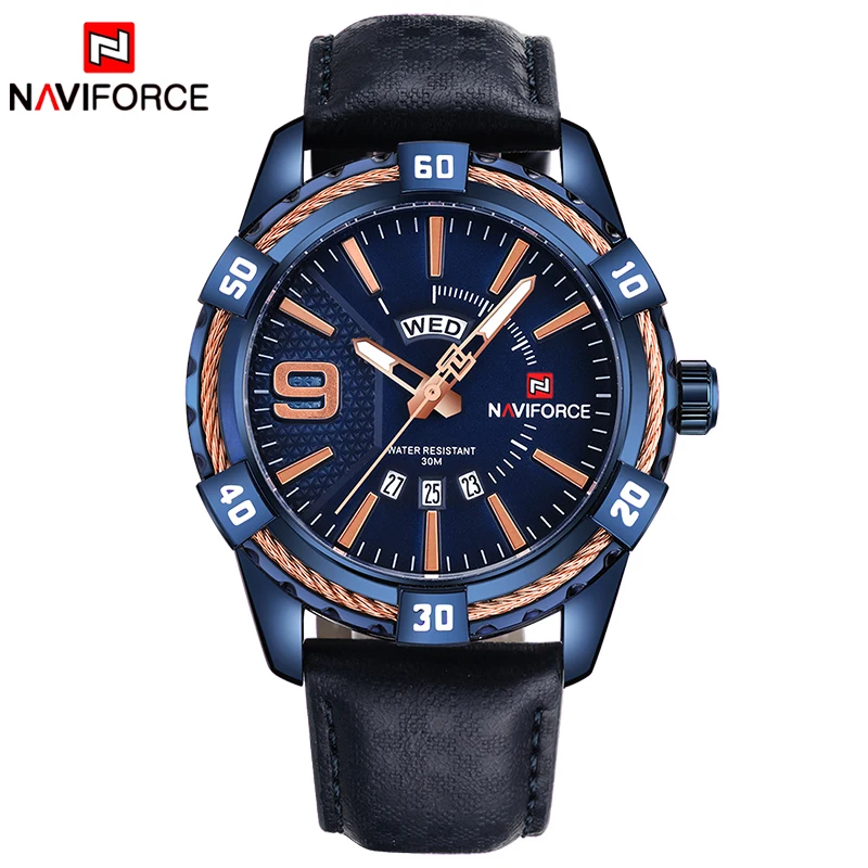NAVIFORCE люксовый бренд мужские Модные спортивные водонепроницаемые часы кварцевые